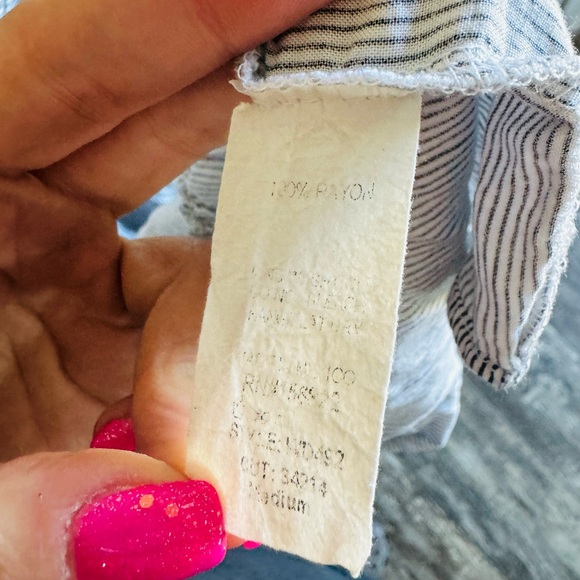 Wanderlux Sz Med Woman’s Blue Stripped Flowy Summer Dress W/ Adjustable Straps - Picture 4 of 5